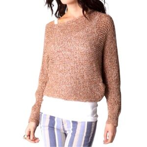 Free People Slouchy Open Knit Sweater Dolman Sleeves Bohemian Crochet Lagenlook
